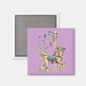 Chinese Crested Carrousel Magneet (Voorkant / Achterkant)