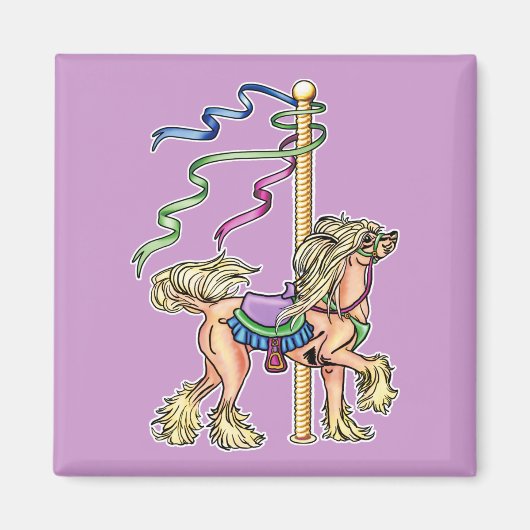 Chinese Crested Carrousel Magneet (Voorkant)