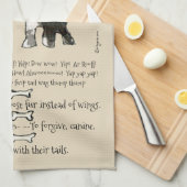 Chinese Crested Cartoon Dog citeert keukenhanddoek (Quarter Fold)