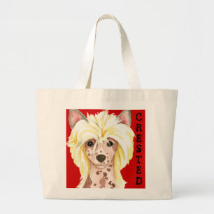 Chinese Crested Color Block Large Canvas tas
