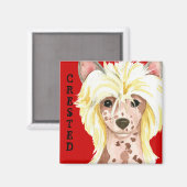 Chinese Crested Color Block Magnet (Voorkant / Achterkant)