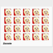 Chinese Crested Color Block Square Sticker (Vel)