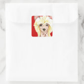 Chinese Crested Color Block Square Sticker (Tas)
