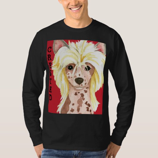 Chinese Crested Color Block T-Shirt (Voorkant)