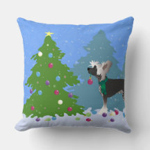 Chinese Crested Decorting a Kerstmis