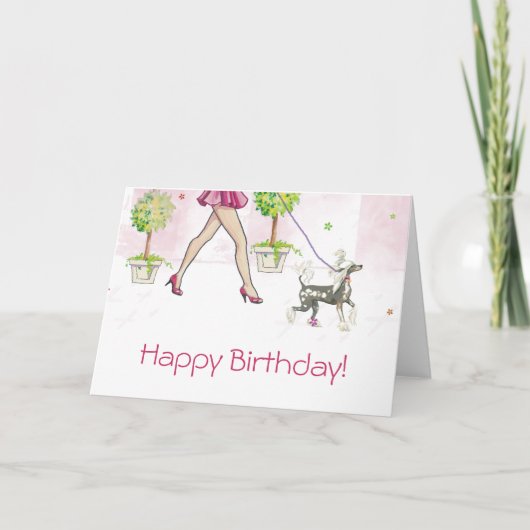 Chinese 'Crested Dog Birthday'-kaarten Kaart (Voorkant)