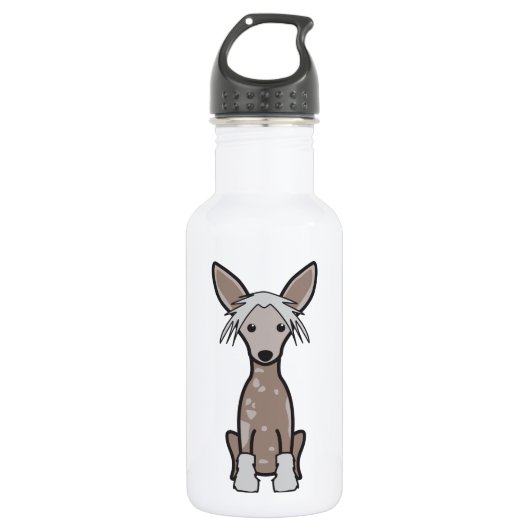Chinese Crested Dog-Cartoon Waterfles (Voorkant)