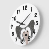 Chinese Crested Dog Clock Grote Klok (Hoek)