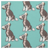 Chinese Crested Dog fabric Stof (Swatch)