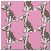 Chinese Crested Dog fabric Stof (Swatch)