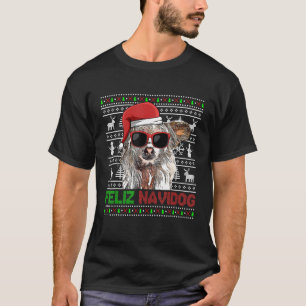 Chinese Crested Dog Feliz Navidog Funny Kerstmis T-shirt