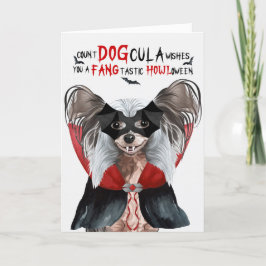 Chinese Crested Dog Grappige Count DOGcula Hallowe Feestdagen Kaart