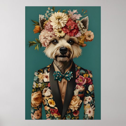 Chinese Crested Dog In Suit Poster, Chinese Poster (Voorkant)