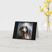 Chinese Crested Dog Kaart (Gele Bloem)