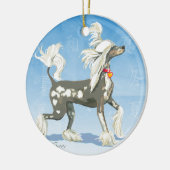 Chinese Crested Dog Keramisch Ornament (Links)