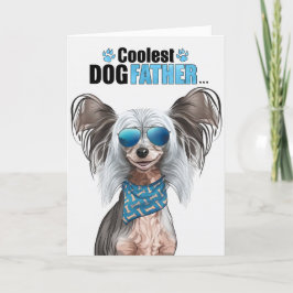 Chinese Crested Dog koelste Vaderdag Feestdagen Kaart