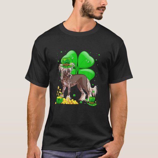 Chinese Crested Dog Lucky Charm St. Patrick's Day T-shirt (Voorkant)