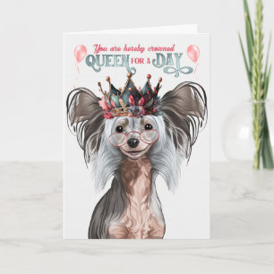 Chinese Crested Dog Queen voor een dag van de verj Kaart