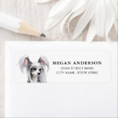 Chinese Crested Dog Retouradreslabels Etiket (Insitu)