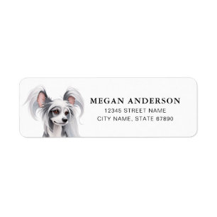 Chinese Crested Dog Retouradreslabels Etiket
