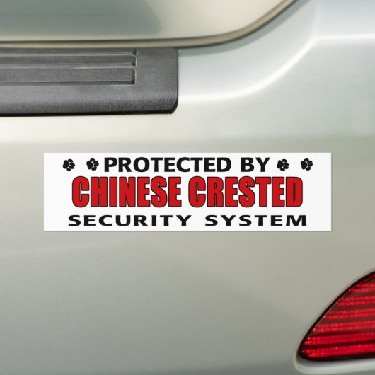 Chinese Crested Dog Security Bumpersticker (Op auto)