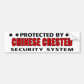 Chinese Crested Dog Security Bumpersticker (Voorkant)