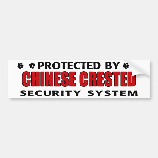 Chinese Crested Dog Security Bumpersticker (Voorkant)