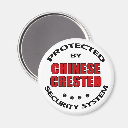 Chinese Crested Dog Security Magneet (Voorkant / Achterkant)