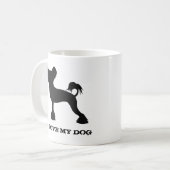 Chinese Crested Dog Silhouettes Cresties Koffiemok (Voorkant links)