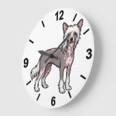 Chinese Crested Dog Wall Clock Unique Pet Decor Grote Klok (Hoek)