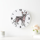 Chinese Crested Dog Wall Clock Unique Pet Decor Grote Klok (Huis)