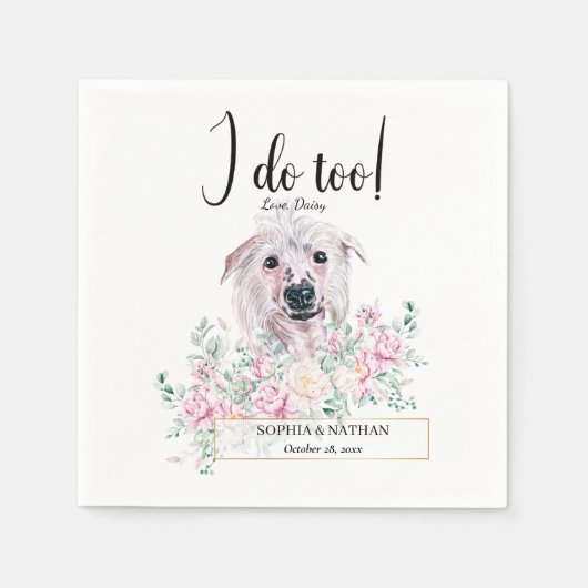 Chinese Crested Dog Wedding Cocktail Napkins Servet (Voorkant)