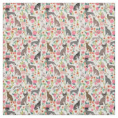 Chinese Crested dogs  florals crème Stof (Swatch)