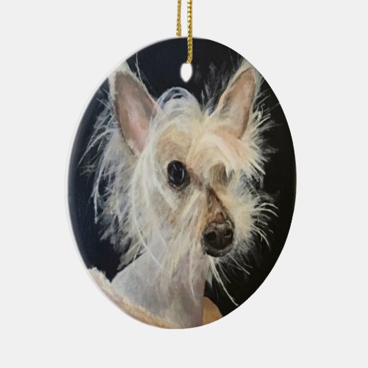 Chinese Crested gekleed voor Portrait Ornament (Rechts)
