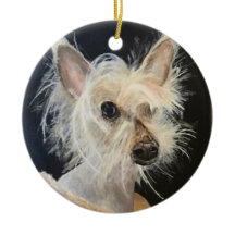 Chinese Crested gekleed voor Portrait Ornament