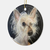 Chinese Crested gekleed voor Portrait Ornament (Links)