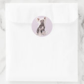 Chinese Crested Hairless Sit Ronde Sticker (Tas)