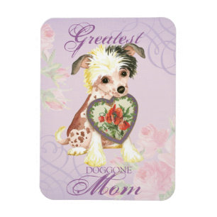Chinese Crested Heart Mam Magneet