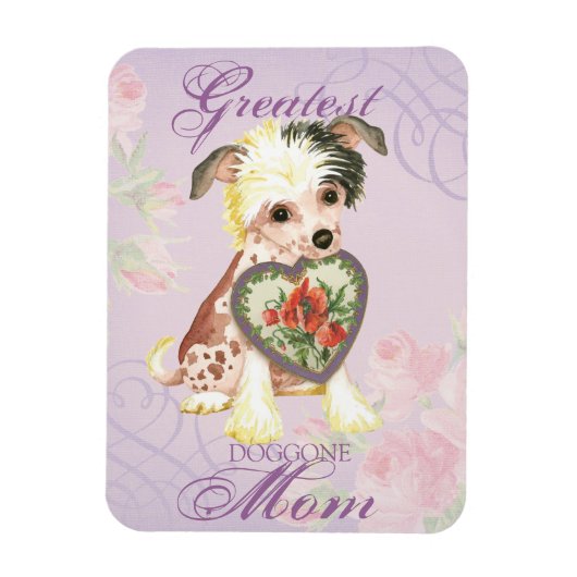 Chinese Crested Heart Mam Magneet (Verticaal)