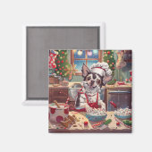 Chinese Crested Holiday Baking: Feestelijke Kerst Magneet (Voorkant / Achterkant)