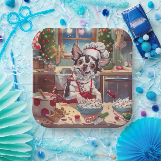 Chinese Crested Holiday Baking: Feestelijke Kerst Papieren Bordje (Feest)