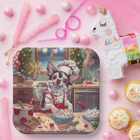Chinese Crested Holiday Baking: Feestelijke Kerst Papieren Bordje (Feest)
