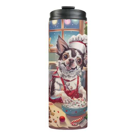 Chinese Crested Holiday Baking: Feestelijke Kerst Thermosbeker (Voorkant)