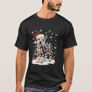 Chinese Crested Hond Kerstlicht Kerstman Papa Mam T-shirt
