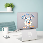 Chinese Crested hond moeder, hond vader cadeau, hu Sticker (Laptop op bureau)