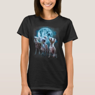 Chinese Crested Howling bij de maan Chinese Cres T-shirt