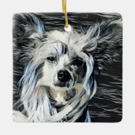 Chinese Crested Keramisch Ornament