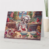 Chinese Crested Kerstbakfeest: Festive Kerstmis Kaart (Voorkant)