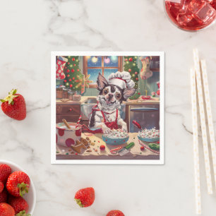 Chinese Crested Kerstbakfeest: Festive Kerstmis Servet