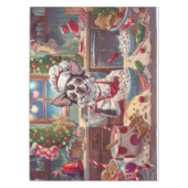 Chinese Crested Kerstbakfeest: Festive Kerstmis Tafelkleed (Voorkant)